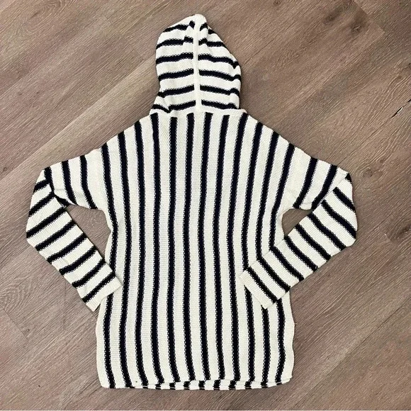 Vince Camuto Stripe Knit Cozy Comfy Hoodie - Picture 3 of 6